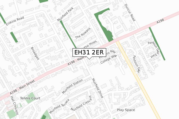 EH31 2ER map - large scale - OS Open Zoomstack (Ordnance Survey)