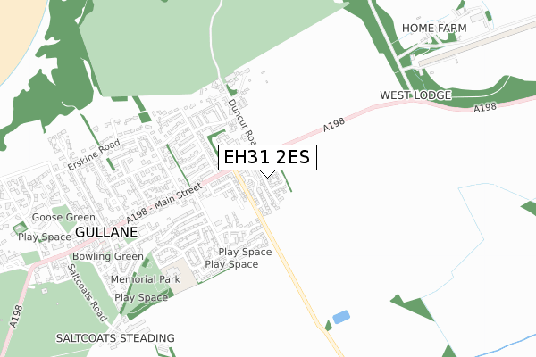 EH31 2ES map - small scale - OS Open Zoomstack (Ordnance Survey)