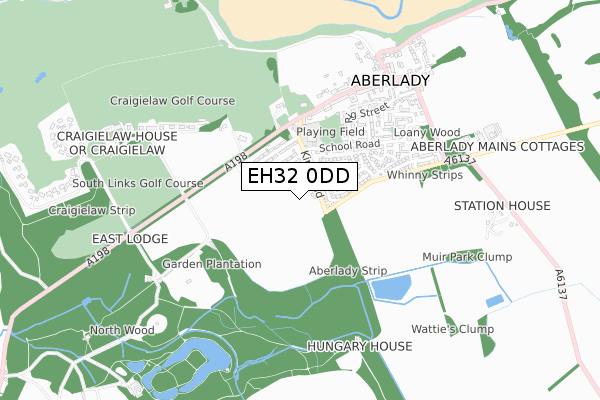 EH32 0DD map - small scale - OS Open Zoomstack (Ordnance Survey)