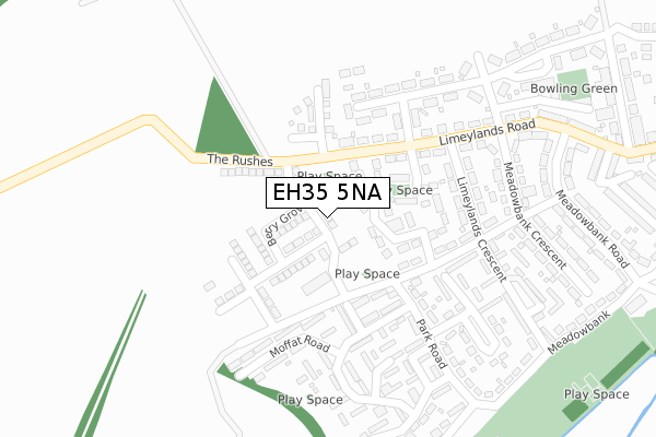 EH35 5NA map - large scale - OS Open Zoomstack (Ordnance Survey)