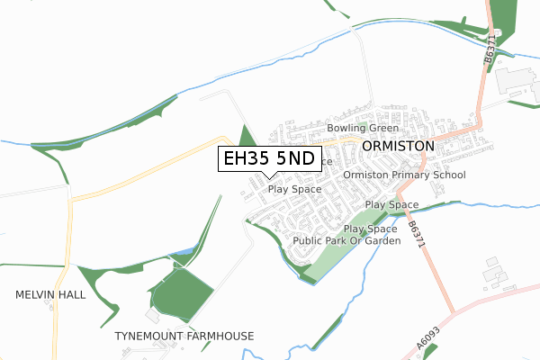 EH35 5ND map - small scale - OS Open Zoomstack (Ordnance Survey)