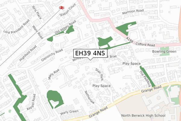 EH39 4NS map - large scale - OS Open Zoomstack (Ordnance Survey)