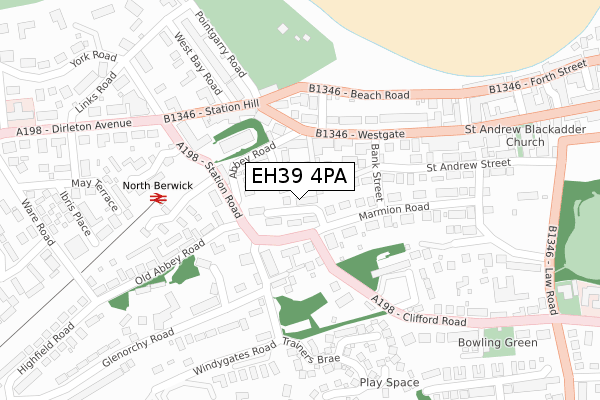 EH39 4PA map - large scale - OS Open Zoomstack (Ordnance Survey)