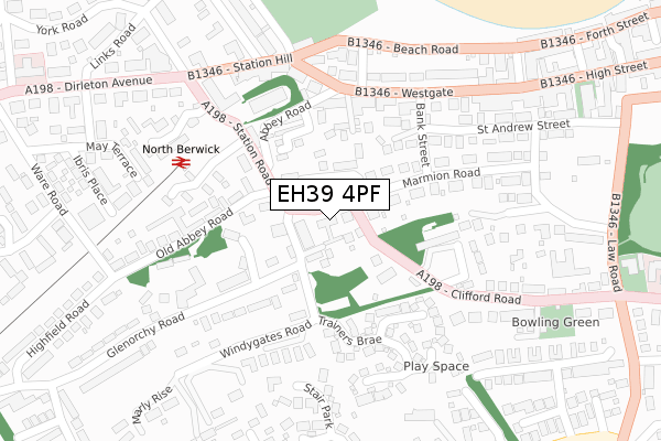 EH39 4PF map - large scale - OS Open Zoomstack (Ordnance Survey)