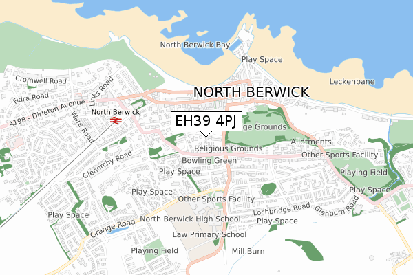 EH39 4PJ map - small scale - OS Open Zoomstack (Ordnance Survey)