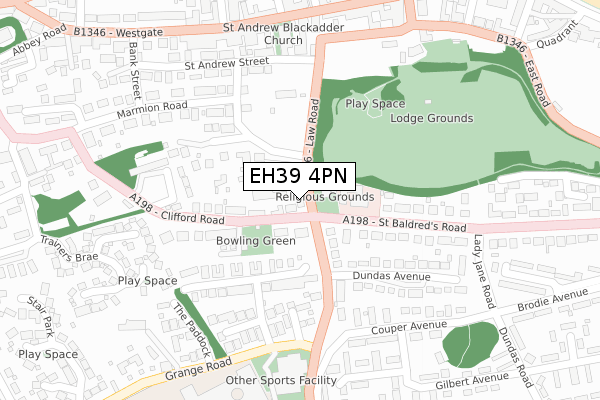 EH39 4PN map - large scale - OS Open Zoomstack (Ordnance Survey)