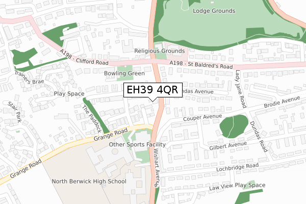 EH39 4QR map - large scale - OS Open Zoomstack (Ordnance Survey)