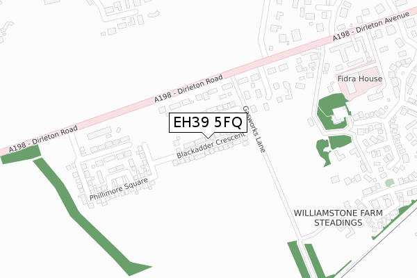 EH39 5FQ map - large scale - OS Open Zoomstack (Ordnance Survey)