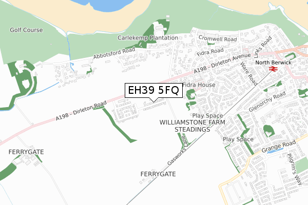 EH39 5FQ map - small scale - OS Open Zoomstack (Ordnance Survey)