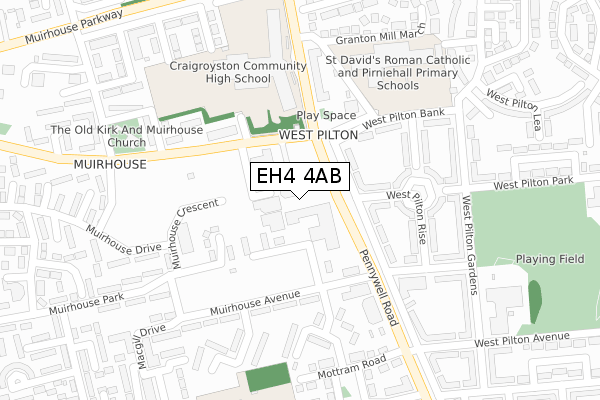 EH4 4AB map - large scale - OS Open Zoomstack (Ordnance Survey)