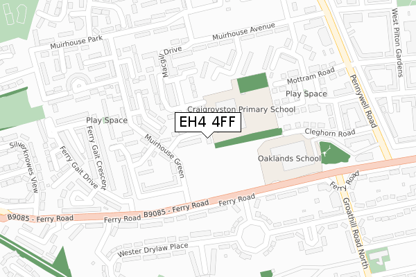 EH4 4FF map - large scale - OS Open Zoomstack (Ordnance Survey)