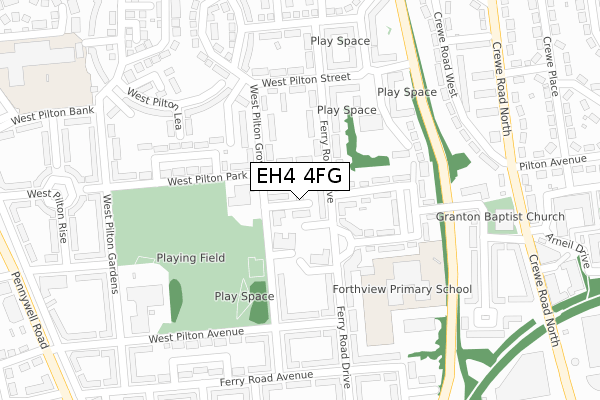 EH4 4FG map - large scale - OS Open Zoomstack (Ordnance Survey)