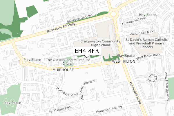 EH4 4FR map - large scale - OS Open Zoomstack (Ordnance Survey)