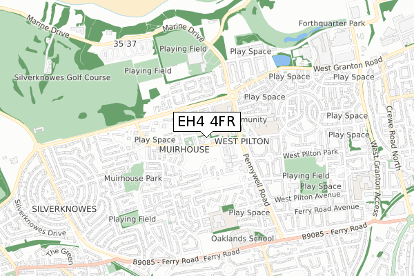 EH4 4FR map - small scale - OS Open Zoomstack (Ordnance Survey)