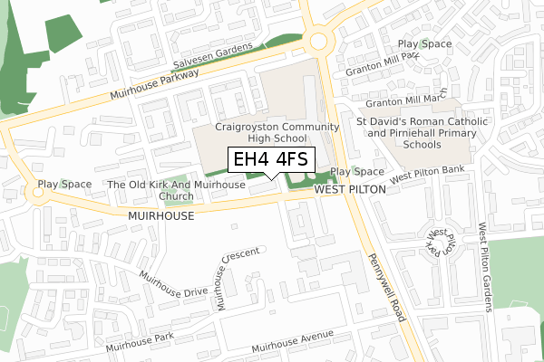 EH4 4FS map - large scale - OS Open Zoomstack (Ordnance Survey)