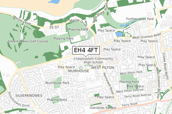 EH4 4FT map - small scale - OS Open Zoomstack (Ordnance Survey)