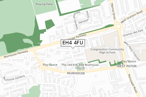 EH4 4FU map - large scale - OS Open Zoomstack (Ordnance Survey)