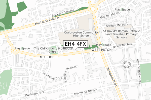 EH4 4FX map - large scale - OS Open Zoomstack (Ordnance Survey)