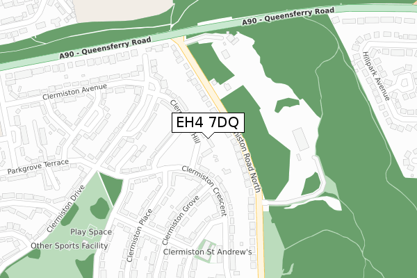 EH4 7DQ map - large scale - OS Open Zoomstack (Ordnance Survey)