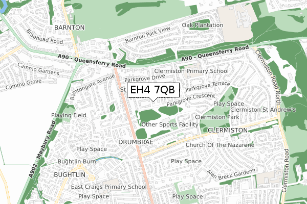 EH4 7QB map - small scale - OS Open Zoomstack (Ordnance Survey)