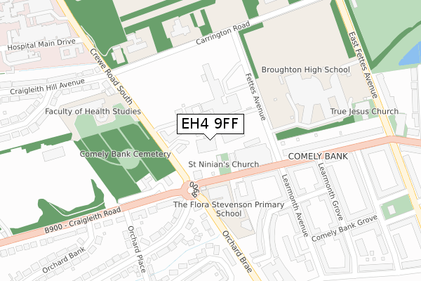 EH4 9FF map - large scale - OS Open Zoomstack (Ordnance Survey)