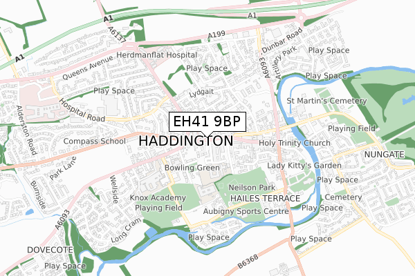 EH41 9BP map - small scale - OS Open Zoomstack (Ordnance Survey)