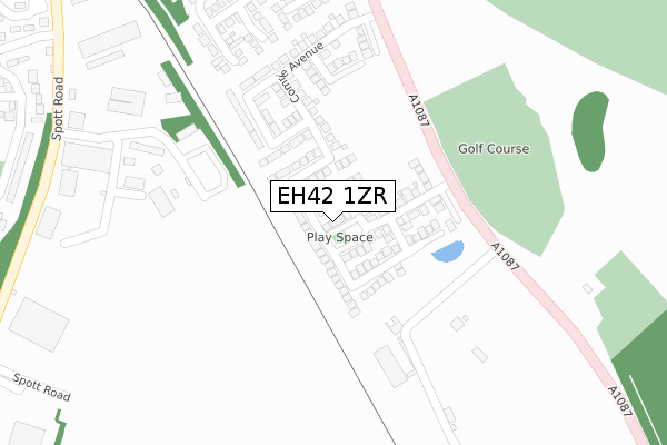 EH42 1ZR map - large scale - OS Open Zoomstack (Ordnance Survey)