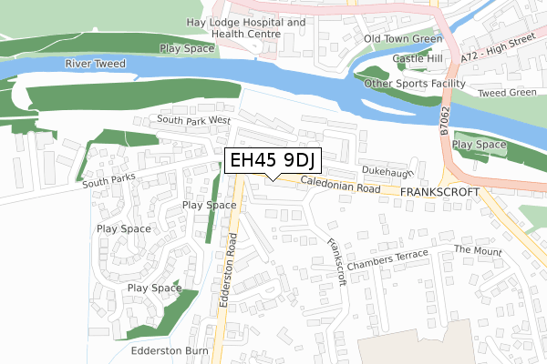 EH45 9DJ map - large scale - OS Open Zoomstack (Ordnance Survey)