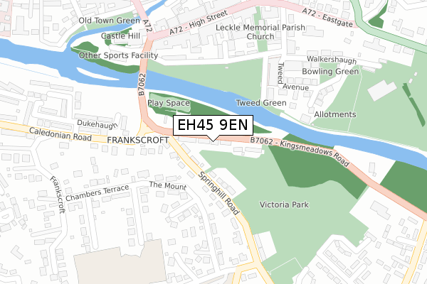 EH45 9EN map - large scale - OS Open Zoomstack (Ordnance Survey)