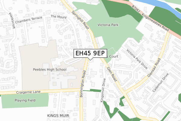 EH45 9EP map - large scale - OS Open Zoomstack (Ordnance Survey)