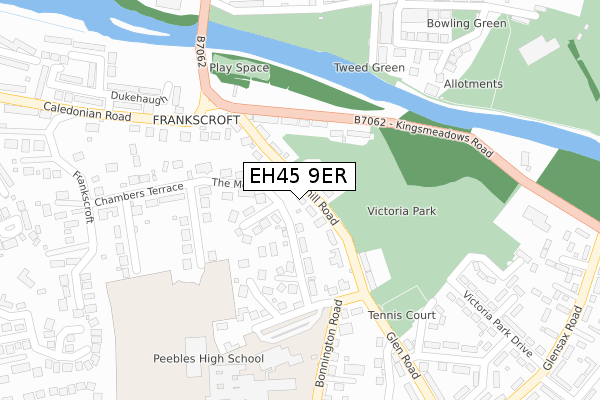 EH45 9ER map - large scale - OS Open Zoomstack (Ordnance Survey)