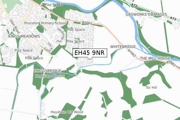 EH45 9NR map - small scale - OS Open Zoomstack (Ordnance Survey)