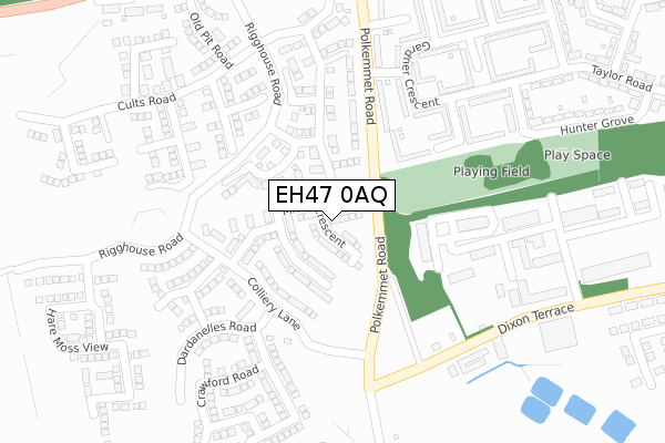 EH47 0AQ map - large scale - OS Open Zoomstack (Ordnance Survey)