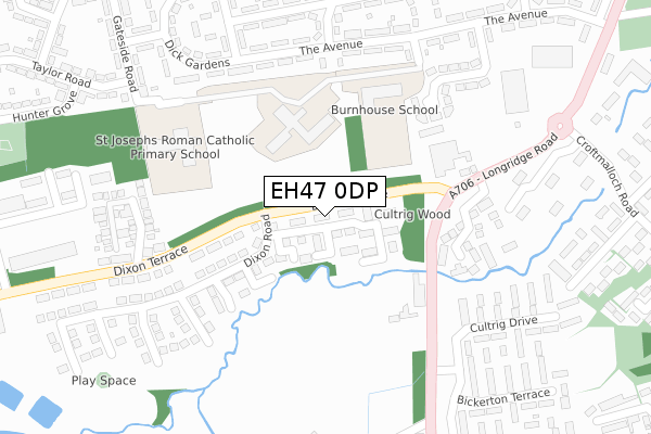 EH47 0DP map - large scale - OS Open Zoomstack (Ordnance Survey)