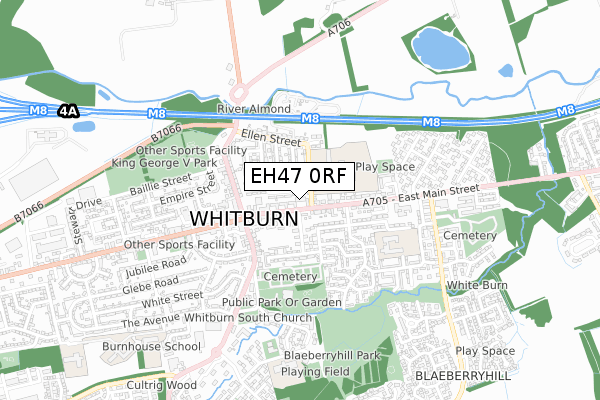 EH47 0RF map - small scale - OS Open Zoomstack (Ordnance Survey)