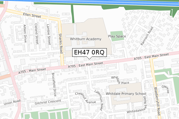 EH47 0RQ map - large scale - OS Open Zoomstack (Ordnance Survey)