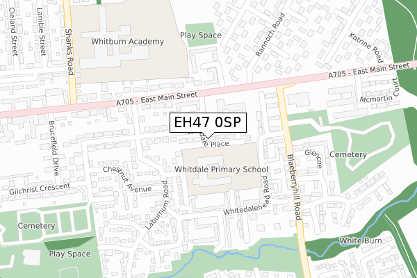 EH47 0SP map - large scale - OS Open Zoomstack (Ordnance Survey)