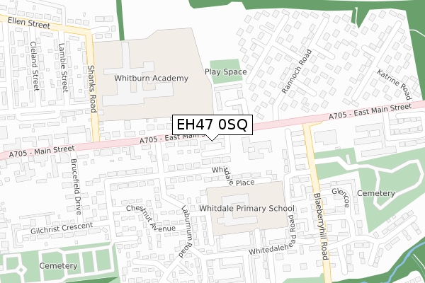 EH47 0SQ map - large scale - OS Open Zoomstack (Ordnance Survey)