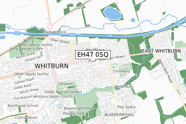 EH47 0SQ map - small scale - OS Open Zoomstack (Ordnance Survey)