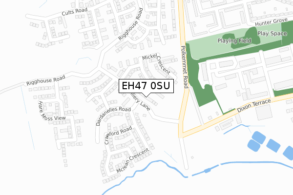 EH47 0SU map - large scale - OS Open Zoomstack (Ordnance Survey)