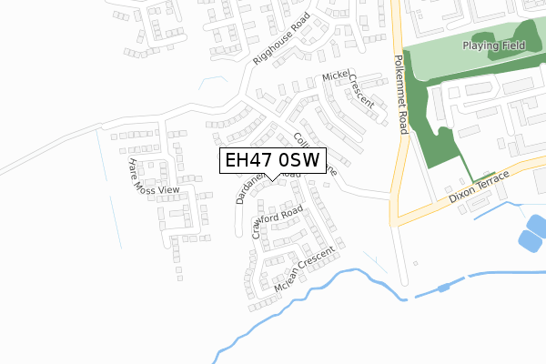 EH47 0SW map - large scale - OS Open Zoomstack (Ordnance Survey)