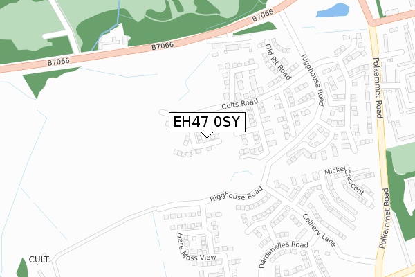 EH47 0SY map - large scale - OS Open Zoomstack (Ordnance Survey)