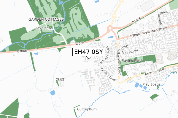 EH47 0SY map - small scale - OS Open Zoomstack (Ordnance Survey)