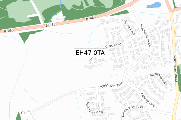 EH47 0TA map - large scale - OS Open Zoomstack (Ordnance Survey)