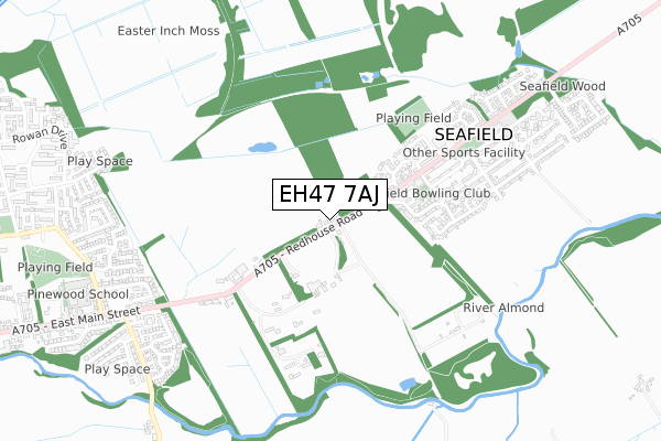 EH47 7AJ map - small scale - OS Open Zoomstack (Ordnance Survey)