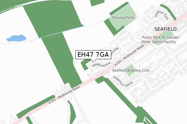 EH47 7GA map - large scale - OS Open Zoomstack (Ordnance Survey)