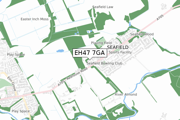 EH47 7GA map - small scale - OS Open Zoomstack (Ordnance Survey)