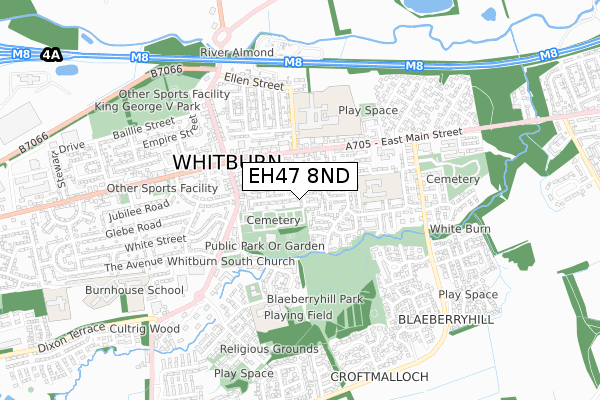 EH47 8ND map - small scale - OS Open Zoomstack (Ordnance Survey)