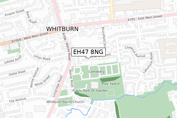 EH47 8NG map - large scale - OS Open Zoomstack (Ordnance Survey)