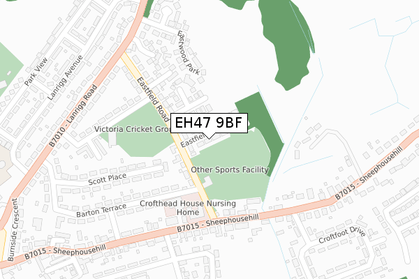 EH47 9BF map - large scale - OS Open Zoomstack (Ordnance Survey)